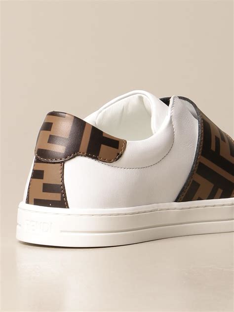 fendi grey leather sneakers|Fendi white leather sneakers.